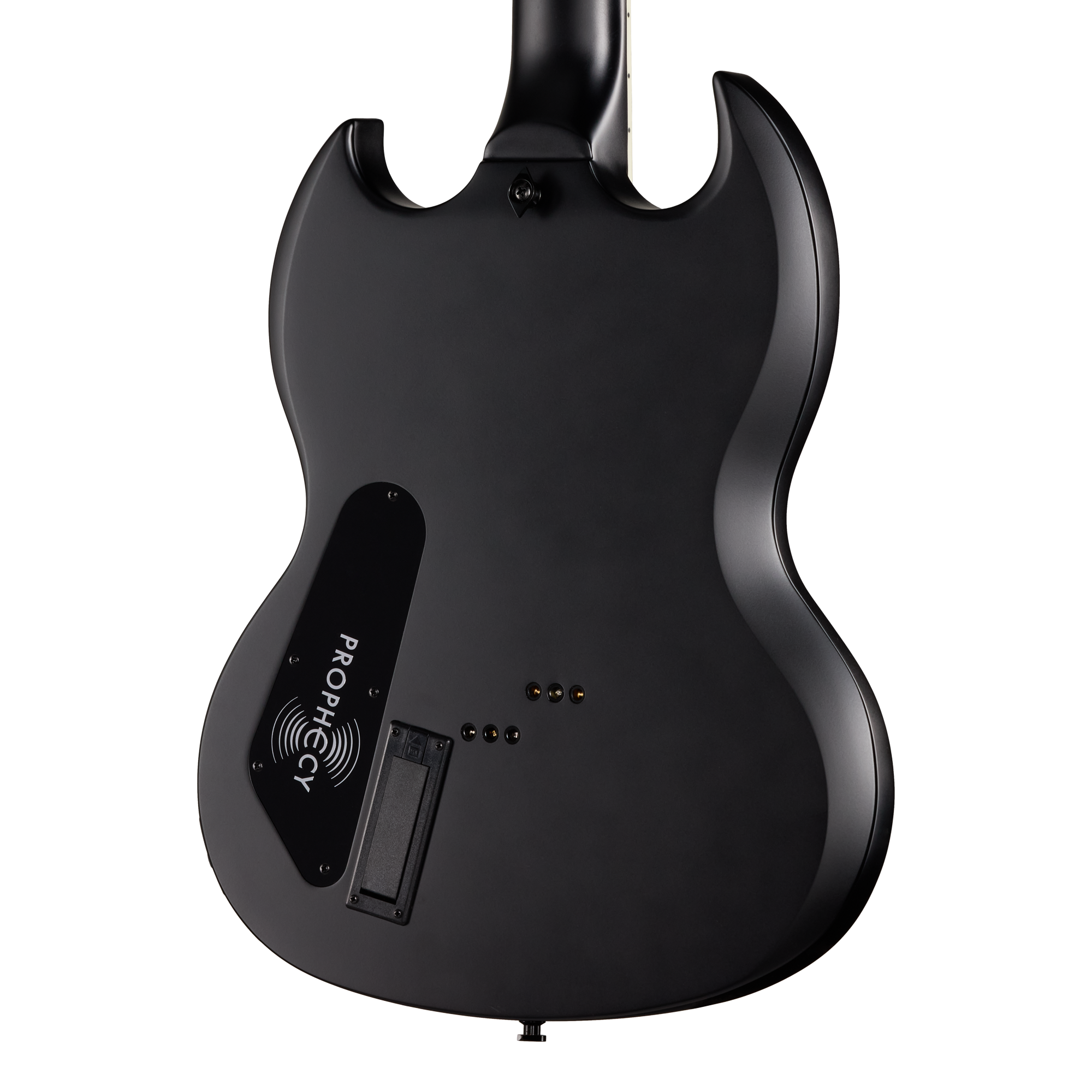 E-Gitarre, schwarzer Korpus, Solidbody, Prophecy-Serie